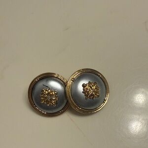 Vintage Elegant Gold and Silver Floral Earrings
